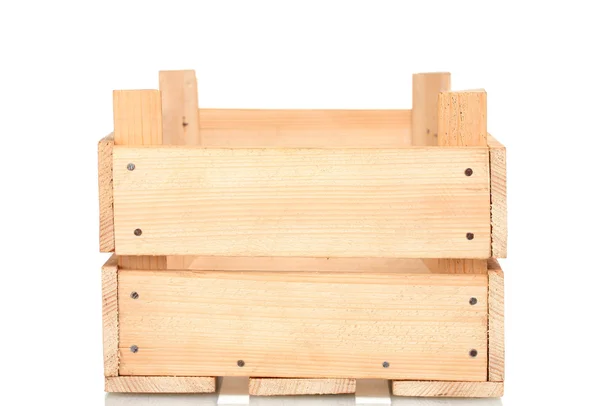 Empty wooden crate isolated on white — Stock Photo, Image