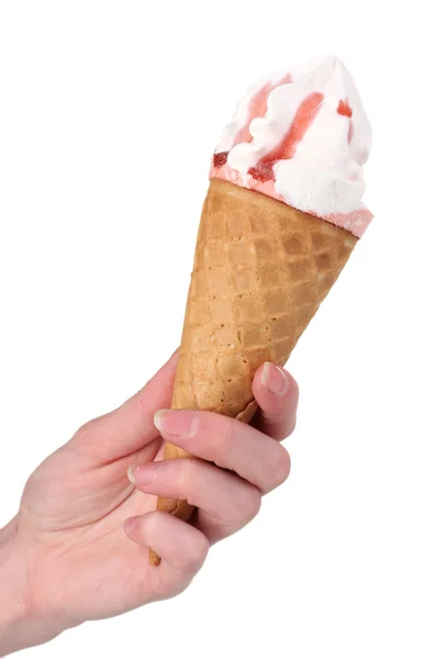 Cuerno de helado aislado en blanco — Foto de Stock