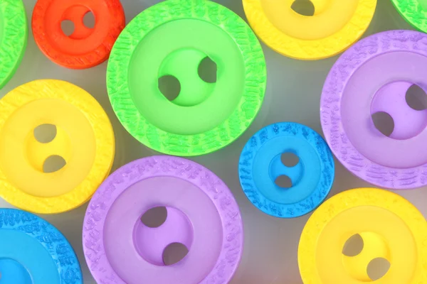 Bright sewing buttons isolated on white — Stock Photo, Image