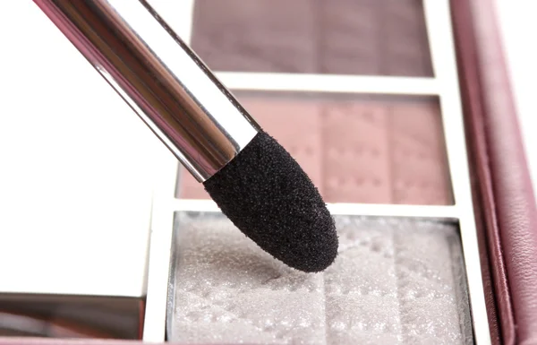 Makyaj fırça closeup ile ayarla — Stok fotoğraf