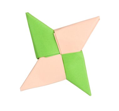 origami kağıt yıldız üzerinde beyaz izole