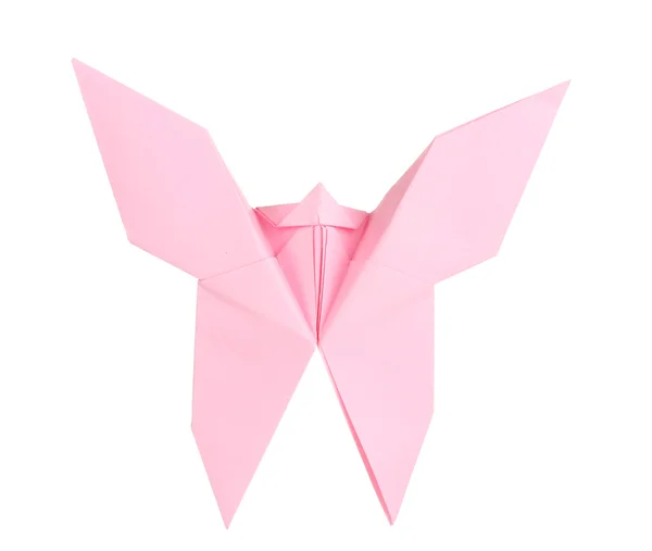 Origami kağıt kelebek üzerinde beyaz izole — Stok fotoğraf