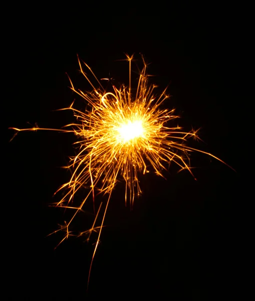 Beautiful sparkler on black background — Stock Photo, Image