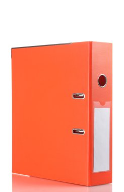 Turuncu ofis klasör üzerinde beyaz izole