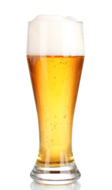 izole üzerinde beyaz bira cam