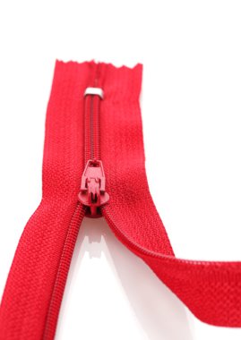 Red zipper closeup clipart