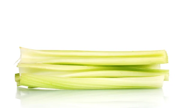 鲜绿色芹菜，白色孤立 — 图库照片