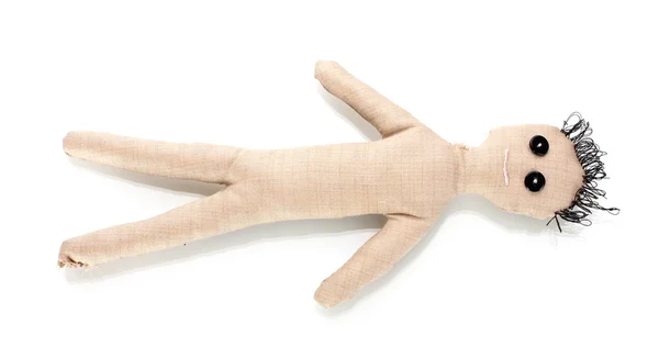 Bambola vodoo ragazzo isolato su bianco — Foto Stock