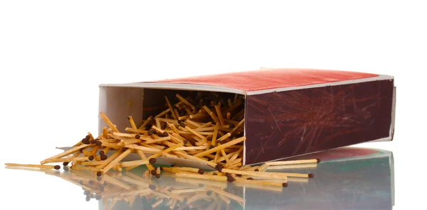 Box of matches isolated on white — Stock Photo, Image