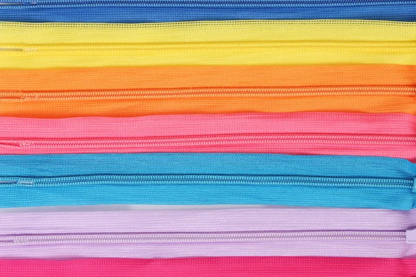 Primo piano con cerniera multicolore — Foto Stock