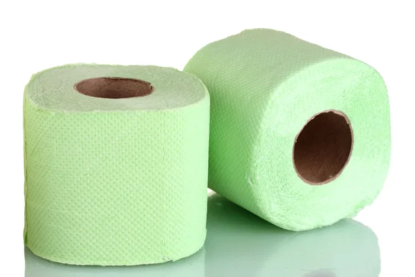 Fehér alapon izolált WC-papír tekercsek — Stock Fotó