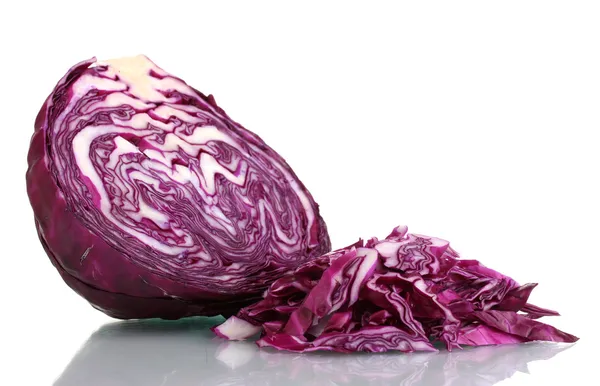 Sliced red cabbage isolated on white — Stock Photo, Image