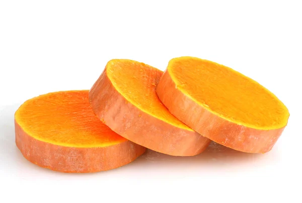 Sliced pumpkin isolated on white — Stock Photo, Image
