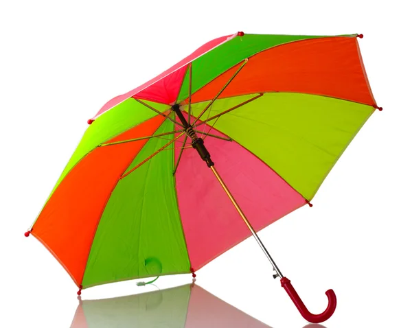 Wielo--kolorowy parasol na białym tle — Zdjęcie stockowe