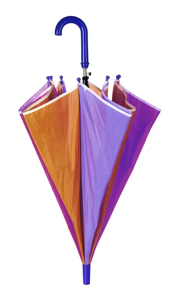 Gesloten multi-gekleurde paraplu geïsoleerd op wit — Stockfoto