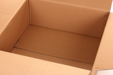 Open cardboard box closeup clipart