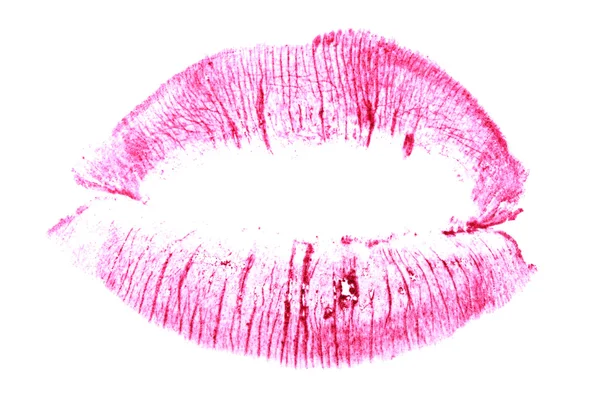 Lèvres roses isolées sur blanc — Photo