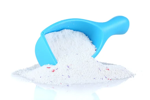 Washing powder in blue container,isolated on white — Stock Photo, Image