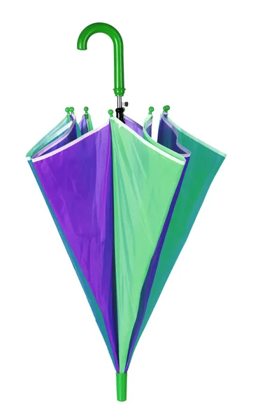 Закрытый разноцветный зонтик, изолированный на белом — стоковое фото