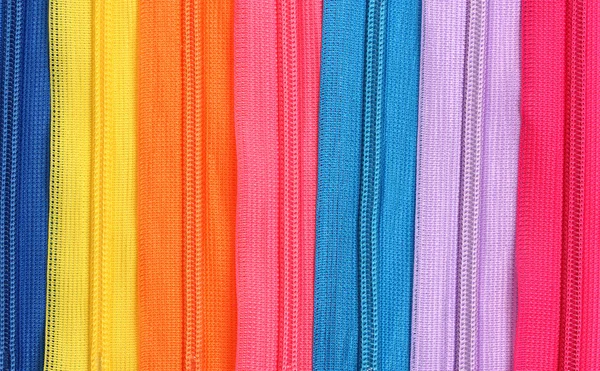 Primo piano con cerniera multicolore — Foto Stock