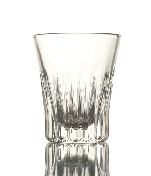 Beyaz izole bir boş bardağı — Stok fotoğraf