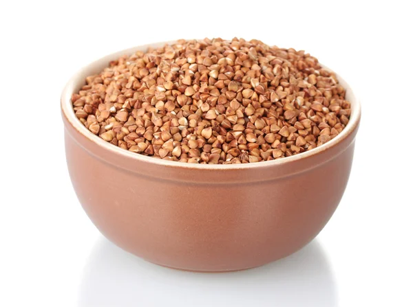 Raw buckwheat isolated on white — Stock Photo, Image