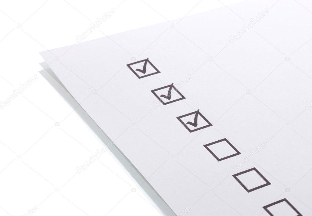 Checklist isolated on white