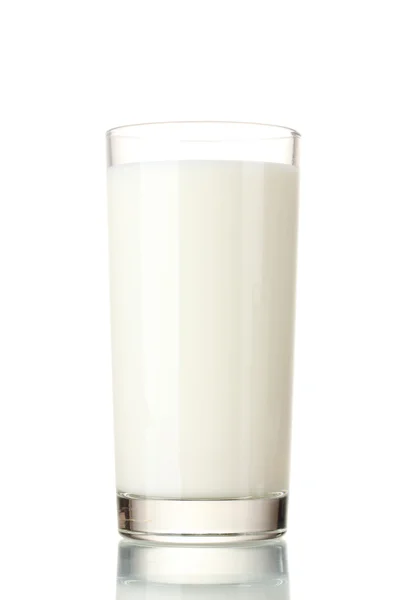 Vidro de leite isolado em branco — Fotografia de Stock