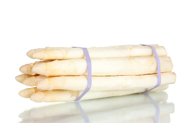 Beautiful white asparagus isolated on white — Stock Photo, Image