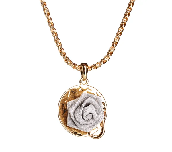 Pendant in form of rose isolated on white — Stock Photo, Image