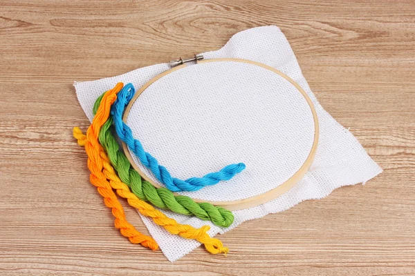 Embroidery. the Cloth, Thread, Thimble, Embroidery Hoop. Close-up Stock  Photo - Image of color, decorative: 68402184