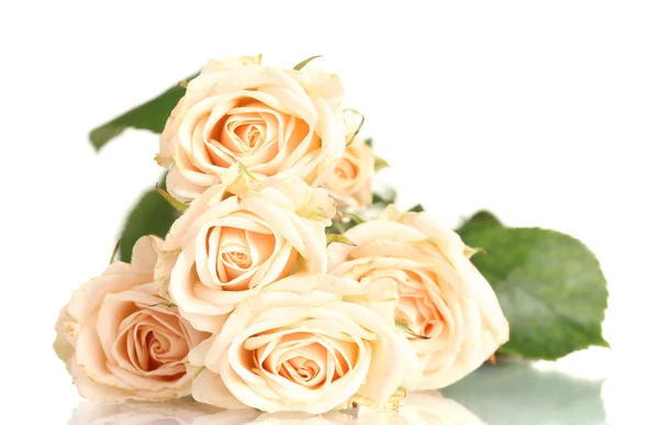 Boeket witte rozen geïsoleerd op wit — Stockfoto