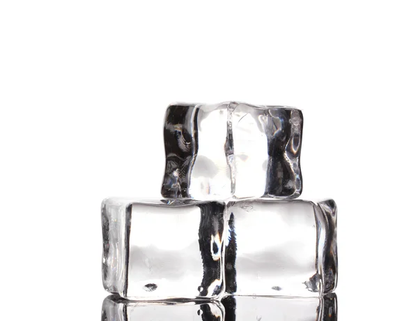 Ice cubes isolated on white — Stock Photo, Image