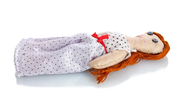 Voodoo-Puppe Mädchen isoliert auf weiß — Stockfoto