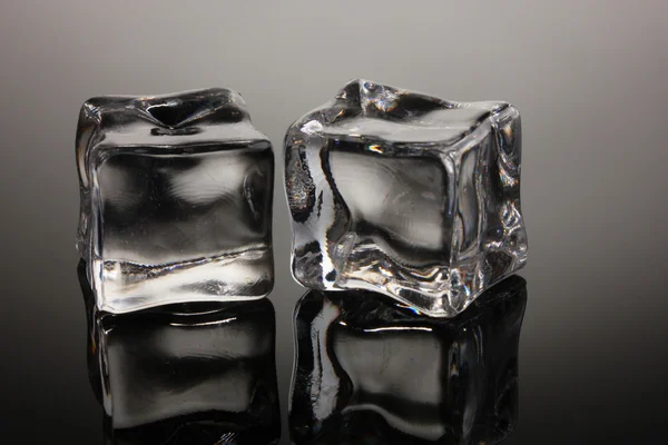 Cubes de glace sur fond gris — Photo