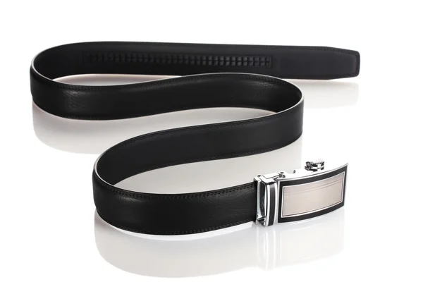 Mens leather belt isolated on white — Stock Photo, Image