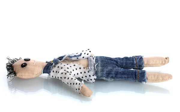 Кукольный мальчик Вуду изолирован на белом — стоковое фото