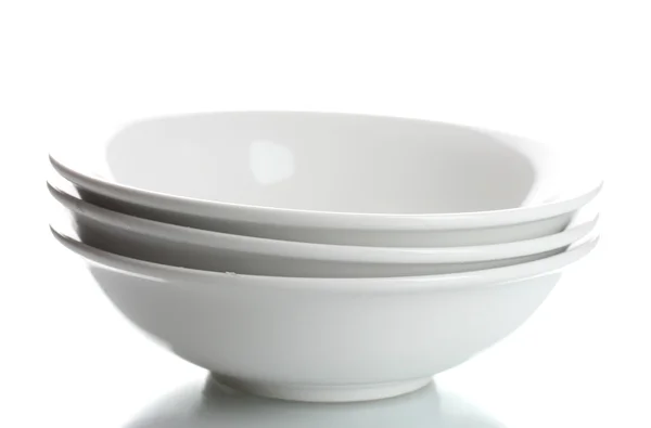 Empty bowls isolated on white — Stock Photo, Image