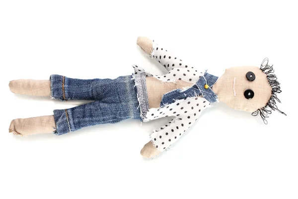 Voodoo doll boy isolated on white — Stock Photo, Image