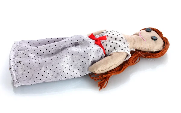 Muñeca vudú chica aislada en blanco —  Fotos de Stock
