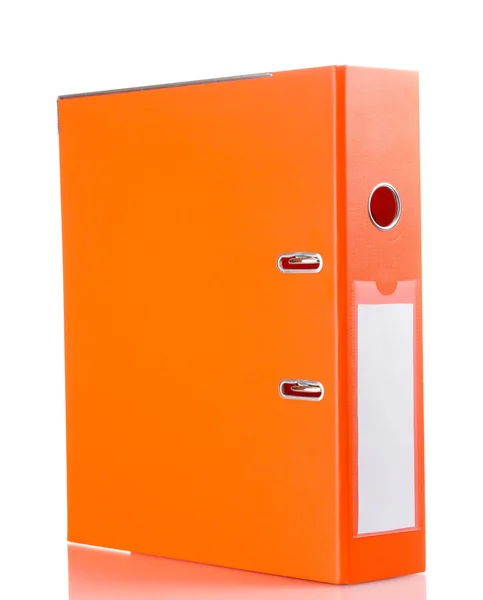 Büro orange Ordner isoliert auf weiß — Stockfoto