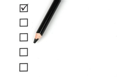 Checklist with pencil isolated on white clipart