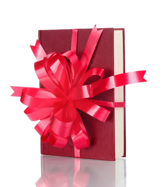 Червона книга для подарунка ізольована на білому — стокове фото