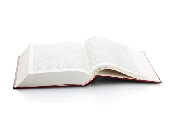 Stor öppen bok isolerad på vit — Stockfoto