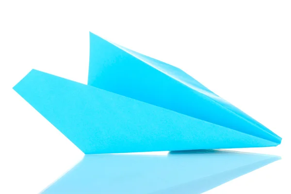 Паперовий літак орігамі ізольований на білому — стокове фото