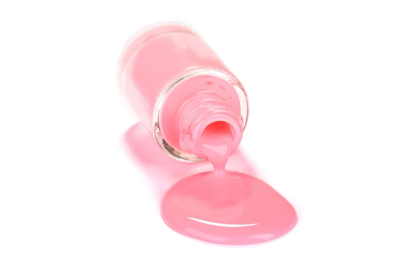 Ροζ βερνίκι νυχιών που απομονώνονται σε λευκό — Φωτογραφία Αρχείου