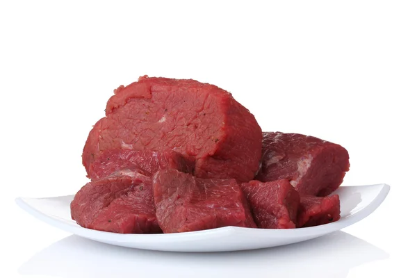 Syrové maso izolované na bílém — Stock fotografie