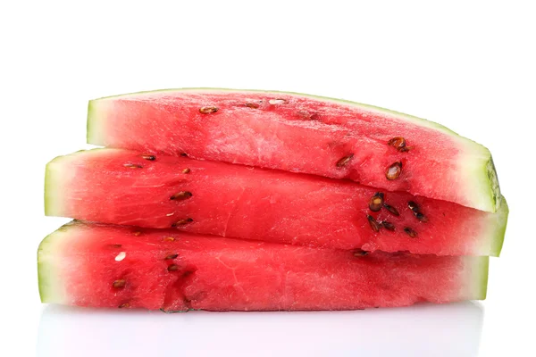 Mogna skivade vattenmelon isolerad på vit — Stockfoto
