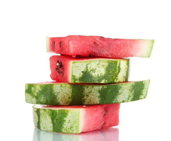 Slices of watermelon isolated on white Stock Photo