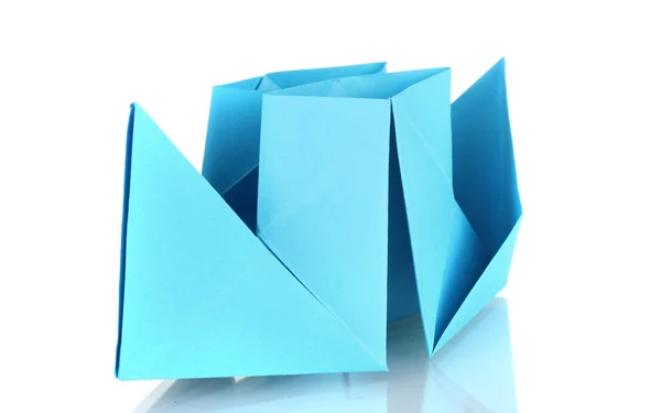 Бумажный пароход оригами, изолированный на белом — стоковое фото